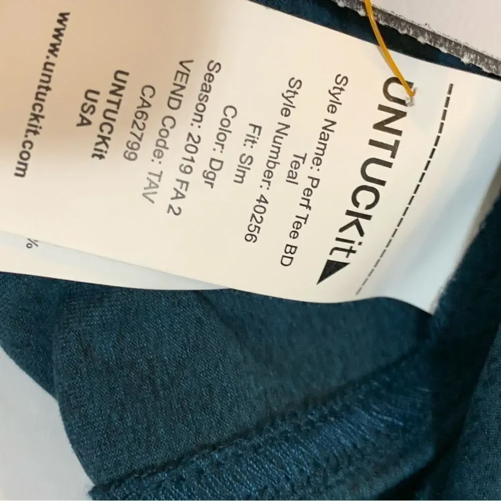 Untuckit Perfect Tee Teal Button Down Casual shirt